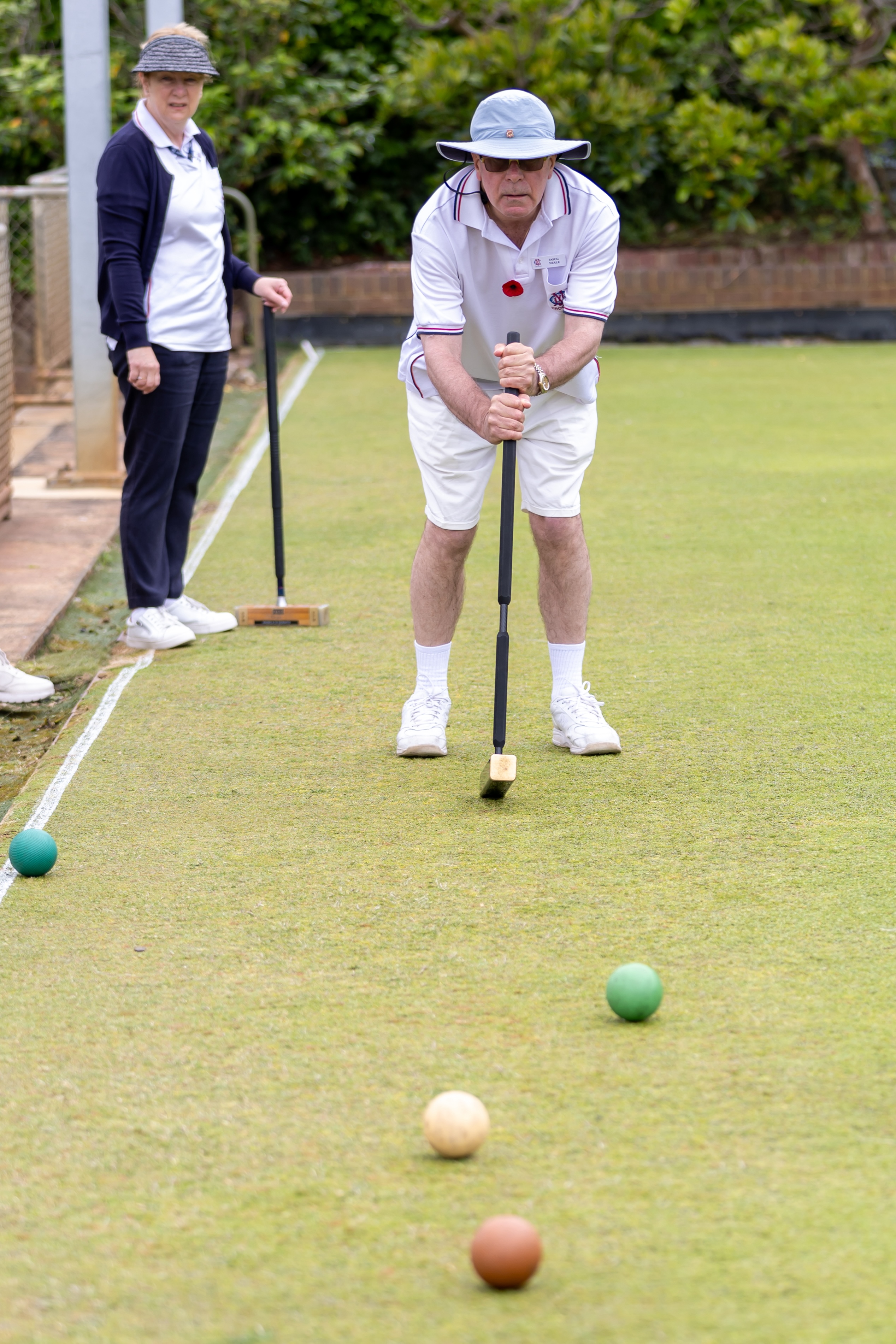 Doug Neale playing Croquet