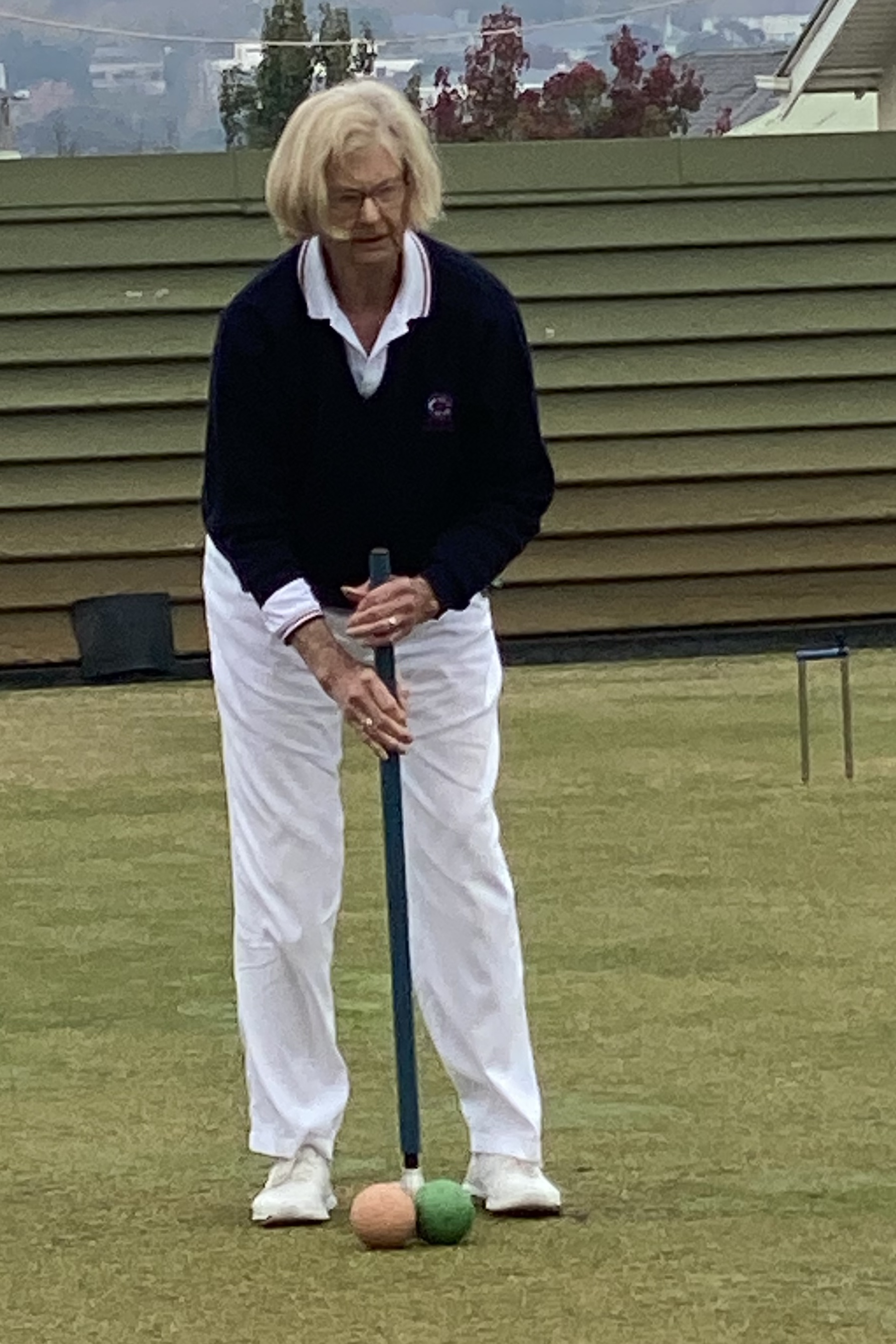 Robyn Vroland playing Croquet